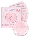 Patchology Serve Chilled Rosé Under Eye Patches for Puffy Eyes, Dark Circles & Wrinkles, Undereye Gel Patches w/Hyaluronic Acid & Antioxidants, Christmas Gifts & Stocking Stuffers for Teens (5 Pairs)