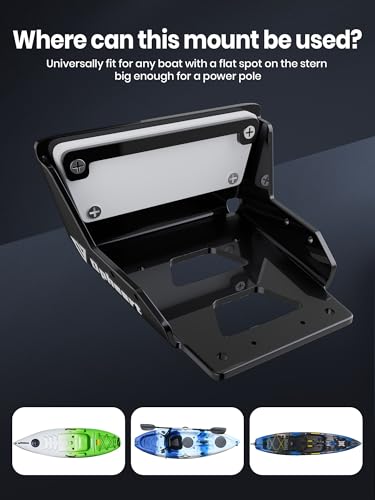 Transom Trolling Motor Mount for Kayaks,Marine Aluminium Kayak Motor Mounts, Transom Motors Mount for Kayaks with Aluminum Locking Lip, Fresh & Salt Water Compatible (Black) - Thumbnail 6