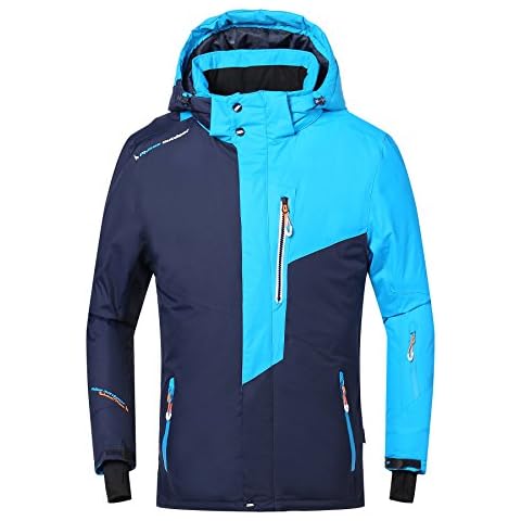 PHIBEE Mens Waterproof Windproof Outdoor Fleece Ski Jacket Blue M Cover