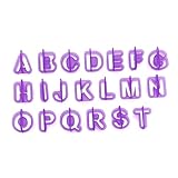 Warmhm 40 Stück Teiliges Plastik Keksausstecher mit Buchstaben und Zahlen Flexible Fondant Backform...