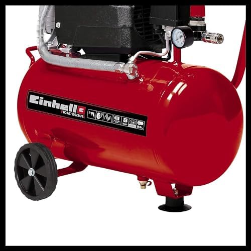 Bild 3 - Einhell Kompressor TC-AC 190/24/8 (1500 W., max. 8 bar, 24 l-Tank, 165 l/min Ansaugleistung, Motordrehzahl 2850 min^-1, Druckminderer, Manometer, Ölschmierung)