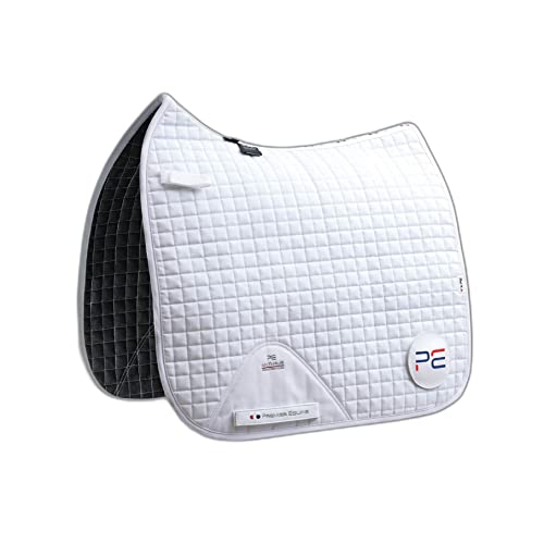 Premier Equine Close Contact Cotton Dressage Competition Full Size Saddle Pad - White