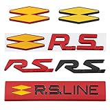 logo renault rs 4. Exquisito Detalle de mano de obra, levante la forma general del logotipo del automóvil Styling.Super sentido tridimensional, espesor visible y textura, material metálico.