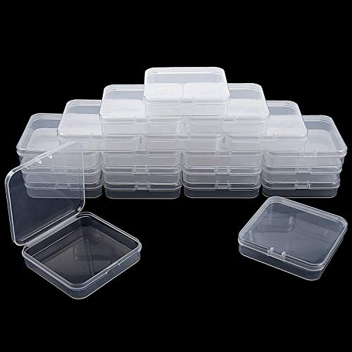 image for SATINIOR 24 Packs Small Clear Plastic Beads Storage Containers Box wit