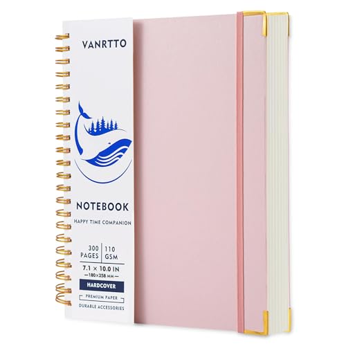 Cahier à spirale pour le travail et l'école VANRTTO rose avec papier épais de 110g