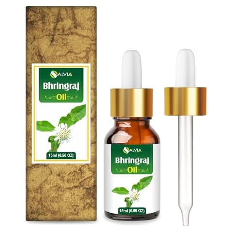 Salvia Bhringraj Oil (Eclipta alba) 100% Pure & Natural - Undiluted Uncut Cold Pressed Premium Oil Use for Aromatherapy, Skin Care & Hair - Therapeutic Grade (15 ML with Dropper (0.50 floz)) Cover