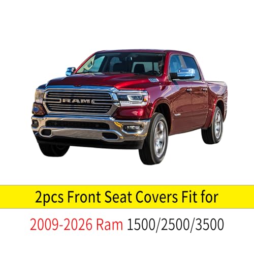 Image of YIERTAI Car Seat Covers for Dodge Ram Fit 2009-2026 1500 2010-2026 2500 3500 Classic Bighorn Longhorn Laramie Tradesman Truck Blue Front