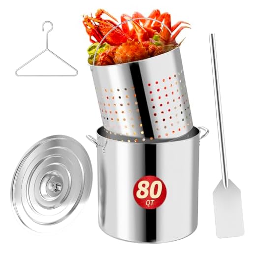 80QT Seafood Boil Pot with Paddle