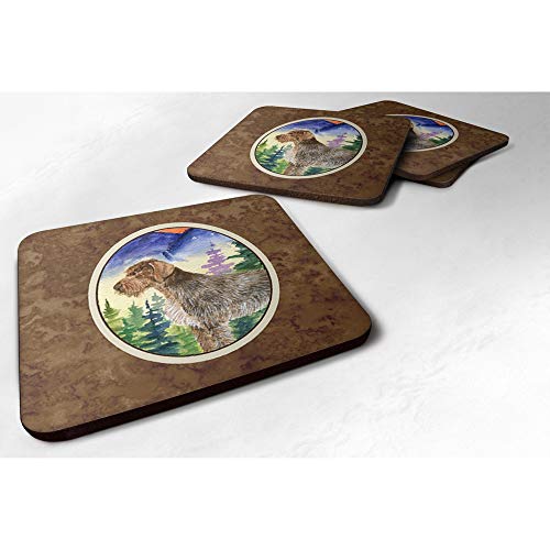 Caroline's Treasures SS8226FC German Wirehaired Pointer Foam Coasters (Set of 4), 3.5" H x 3.5" W, Multicolor