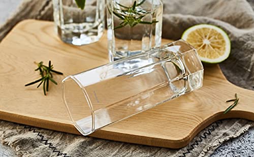 Image of SYANKA Italian Premium Juice Glasses Set of 8 Transparent, 300ml, Stylish and Crystal Highball Glasses for Drinking Water, Juice and Cocktails