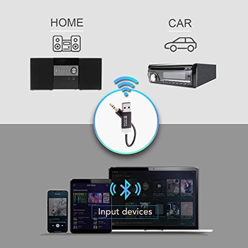 TUNAI Firefly LDAC Bluetooth Adapter: Hifi Wireless Audio Bluetooth 5.0 Receiver with Audiophile USB DAC 3.5mm AUX for Car/Home Stereo Hi Res Music Streaming; Auto On, No Charging Needed
