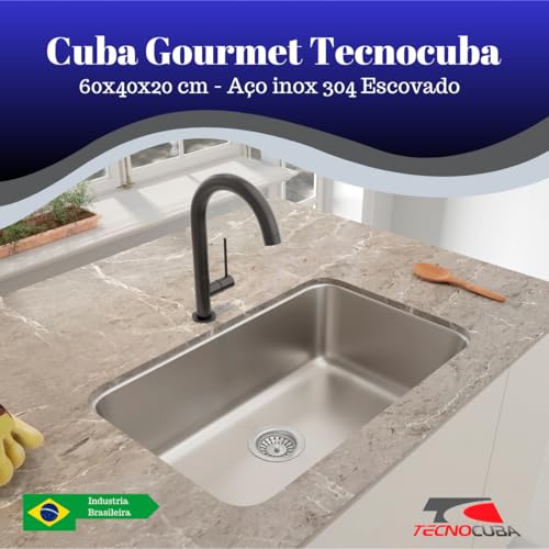 Cuba Gourmet Tecnocuba 60x40x20 Escovada - Aço Inox 304