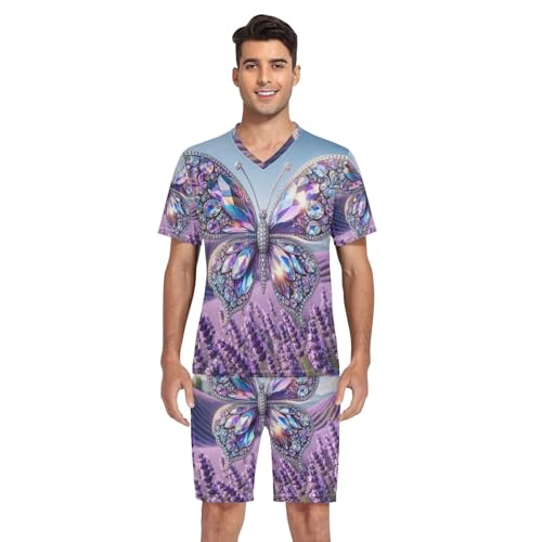 Men's Summer Pajama Set Sleepwear Top and Pajamas Shorts Soft Lounge Set, S-XXL4