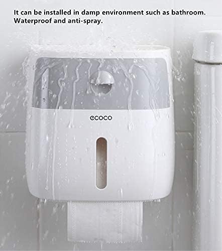 REOOHOUSE Wall-Mounted Paper Towel Dispenser Rolls Tissue Holder Box with Small Drawer (GRAY)