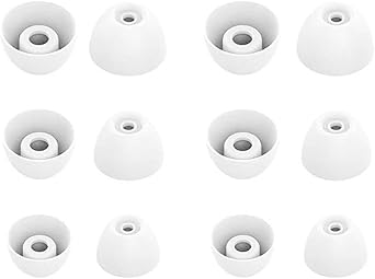 Replacement Earbuds Tips Silicone Ear Tips for Ray-con Everyday Earbuds, Earphones Eartips S/M/L 3 Size 6 Pairs,White 532