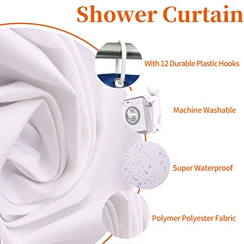 Lnond Abstract Swirl Shower Curtain Sets With Rugs And Toilet Lid Cover And Bath Mat For Bathroom, Black Red Gold Floral Shower Curtain Sets With 12 Hooks, Waterproof Durable Bathroom Decor Set #TOP4