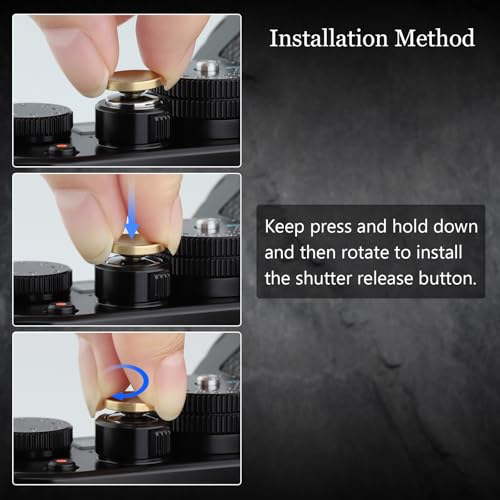 Haoge 12 mm Kupfer-Auslöseknopf für Fujifilm XT5 XT50 XPro3 Nikon Zf DF und Q3 43 D8 M10 M-11 konkave Oberfläche, Durchmesser 12 mm