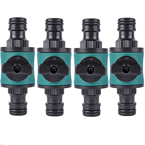 Yulaiyoen Hose Quick Connector,4 Pcs Hose Quick Connector Plastic Leakage Proof Dual Nipple Head Hose Connector Garden Hose Adapter For Irrigation System Hose Shut Off Valve #TOP13