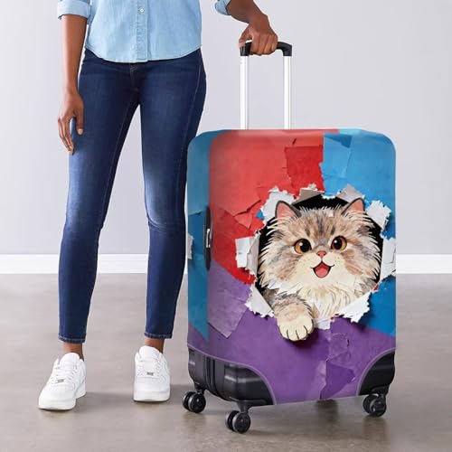 Image of Mumeson Cute Cats Luggage Cover for Suicase Anti-Scratch Washable Suitcase Protectors 18-32 Inch Suitcase Approved Travel Baggage Covers
