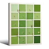 Wrapped Framed Modern Green Canvas Wall Art 12x16 inch Minimalist Summer Swimming Pool Poster Mid Century Striped Aesthetic Artwork for Living Room Bedroom Bathroom Decor