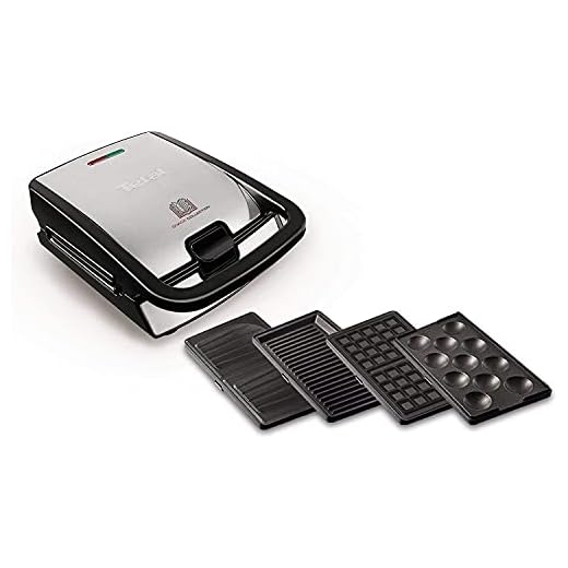 Tefal Snack Collection 2-i-1 kombinationsenhet (smörgåsgrill våffeljärn), diskmaskinssäkra och avtagbara plattor, non-stick-beläggning, 700 watt, svart, rostfritt stål, belgiska