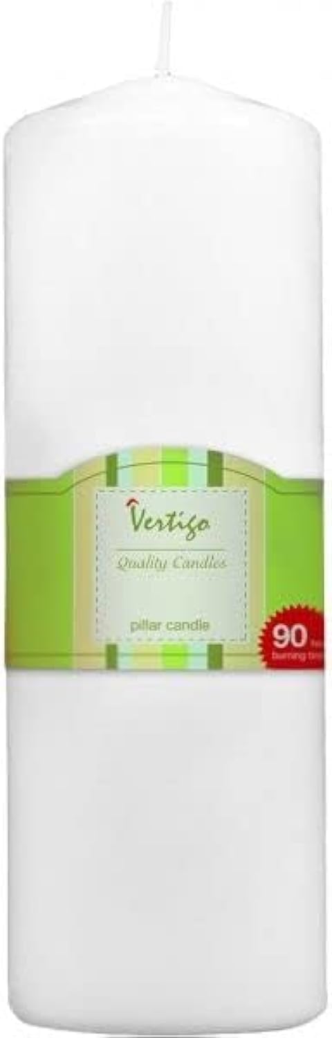 Vertigo Pillar Candle White 3x9in