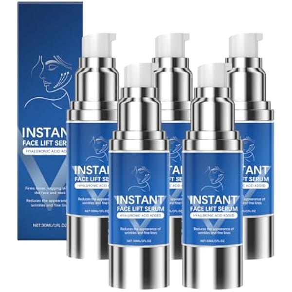 Instant Lifting Serum z peptydami i kwasem hialuronowym - tymczasowy krem ujędrniający i liftingujący do twarzy i szyi - redukuje zmarszczki, drobne linie i worki pod oczami (5)