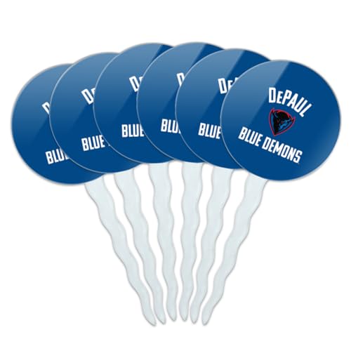 DePaul Blue Demon Cupcake Picks Toppers Decoration Set of 6