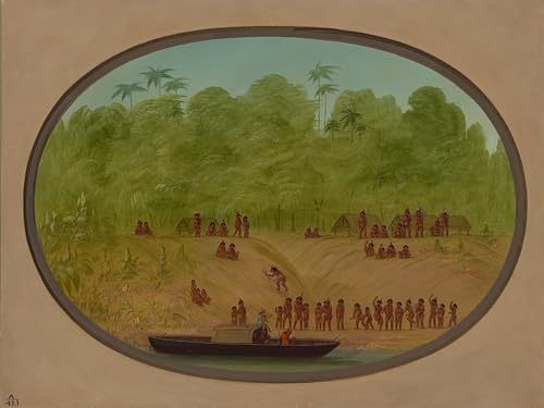 Affiche Toile George Catlin Croquis Bateau Omagua Décoration Bureau 60x90cm