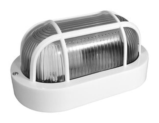 Levitantes Aplique ovalado plástico blanco 60W, luz LED, bajo consumo, ideal para iluminar espacios pequeños y como decoración moderna.