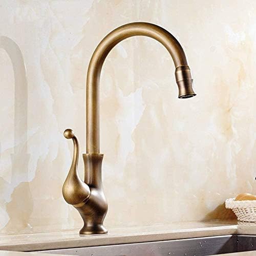 Robinet de cuisine mitigeur laiton antique eau chaude froide 360 degrés