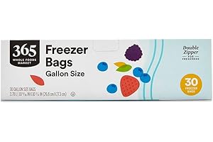 Amazon Basics Gallon Double Zipper Freezer Bags - 30 Count
