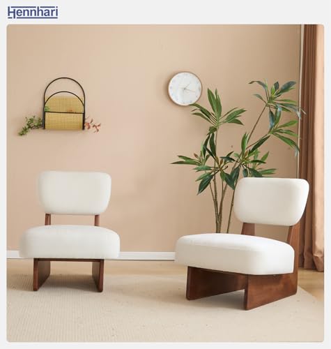 Sillón moderno sin brazos beige miniatura 5