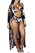 Viottis Women's Cut-out High Waist Bikini Set with Swimsuit Cover Up M