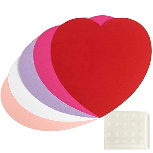 60 Pieces Heart Cutouts Bulletin Board Decorations Colorful Classroom Cutouts With Glue Point Dots For Valentine's Day School Classroom Party Supplies #TOP14