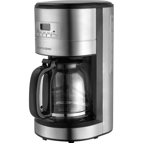 Image of Stainless Steel Drip Coffee Maker, Programmable 10 /12 Cup