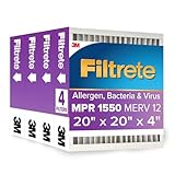 Filtrete 20x20x4 AC Furnace Air Filter, MPR 1550, MERV 12,...
