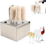 【HEISSLUFT-TROCKNUNGSTECHNOLOGIE】: Diese professionelle Weinglas-Poliermaschine verfügt über eine fortschrittliche Heißluft-Trocknungstechnologie und nutzt ein integriertes 140 °F-Luftstromsystem, um Wasser schnell zu verdampfen, Flecken zu entfernen und gleichzeitig die Bürsten trocken zu halten, was ihre Lebensdauer verlängert