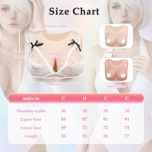 Minaky Faux Seins Silicone Col Rond Fournitures Mastectomie Silicone Réalistes pour Crossdresser Transgender Drag Queen – vue 6