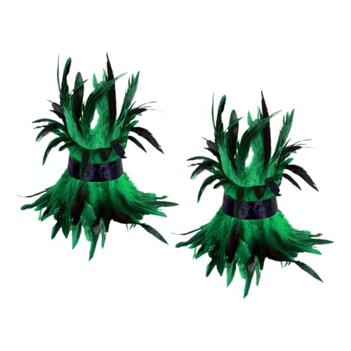 Tobilleras ajustables con plumas para mujeres y niñas, disfraces de Carnaval, estilos punk, accesorios de joyería de pie peludos, accesorios de joyería de piel sintética con plumas, tobillera Casual