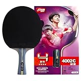 DHS Sports 4 Star Carbon Table Tennis Racket R4002C - Shakehand, ITTF Approved Paddle, Intermediate, 5 Ply Wood 2 Ply Carbon, Hurricane 3, G888 Rubbers