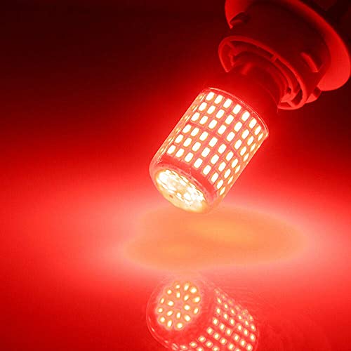 Image of CLOUDSALE, Your Store, Your Place 2800L BAY15D P21 /5W 2057 7528 1157 Dual Connector Led Bulb Front Rear Turn Signal Bulb and Canbus Error Free Led Red, (Pack of 2,Straight Pin) Led