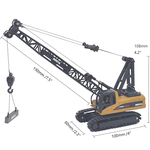 Image of Ailejia Construction Trucks Toys Crane Truck 1 /50 Scale Diecast Truck Engineering Car Metal Construction Vehicles Crane Machine Model Toy For Boys (Crawler Crane) - Kids