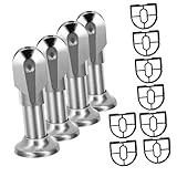 UKCOCO Bathroom Partition Foot Support Bracket 4pcs Set 10cm Stainless Steel Restroom Partition Fitting for...
