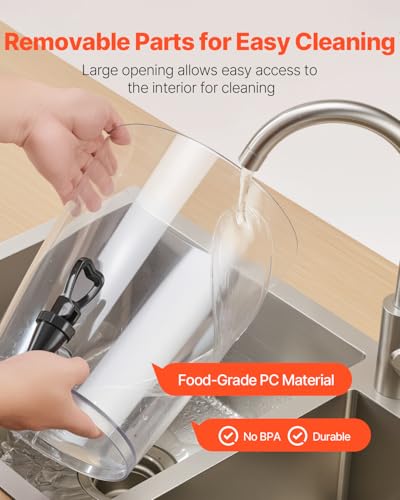 Image of VEVOR Beverage Dispenser, 2.1 Gallon Drink Dispenser for Parties, Stainless Steel + Plastic Juice Dispensers with Spigot Ice Chamber, Iced Tea Lemonade Juice Water Dispensers, for Restaurants, Hotels
