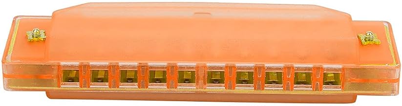Blues Harmonica Kids - Translucent Plastic Harmonica 10 Holes 20 Tone Music Education Harmonica (ORANGE)