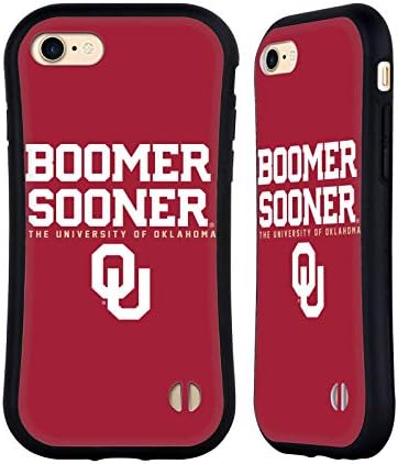 Head Case Designs Officially Licensed University of Oklahoma OU Boomer Sooner Hybrid Case Compatible with Apple iPhone 7/8 / SE 2020 & 2022