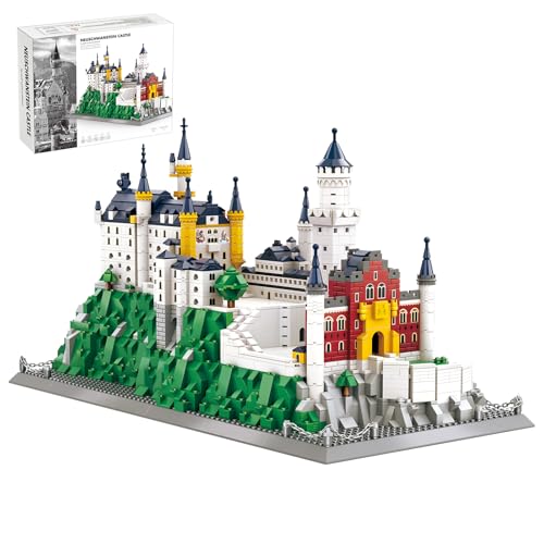 LQPFBSM Neuschwanstein Castle Architecture Building Set 1969 Pcs Large German Bavaria Landmark Model Kit for Adults Collectible World Famous Building Construction Project DIY Home Decor Display Gift