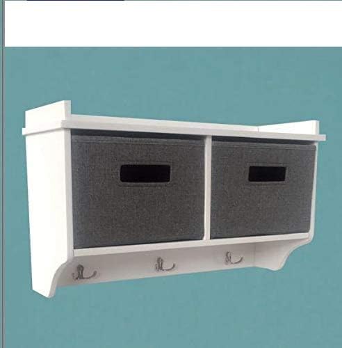 Bathroom 2 Boxes Wall Mounted Cube/Cubes Storage Shelf/Shelves With Hooks & Storing Bins- Cabinet/Unit
