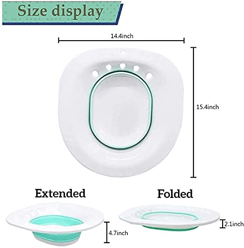 Dzht Sitz Bath For Toilet Seat, Hemorrhoids Postpartum Care Basin, Sitz Baths Foldable With Flusher Pregnant Women Yoni Steam Seat, Soaking Basin Ues For Inflammation Treatment, Fits Universal Toilet #TOP5